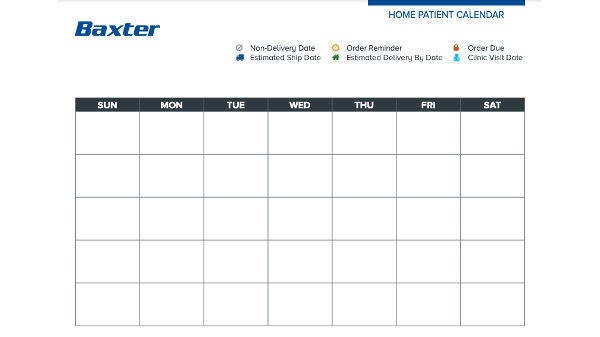 home patient calendar