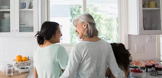 2 women talking