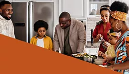 Family in kitchen