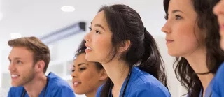 Nurses engaged in mentoring session