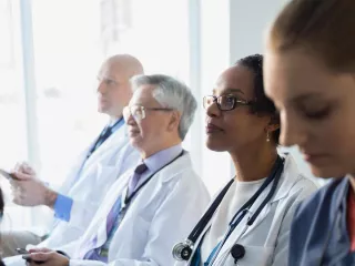 Doctors watching a presentation