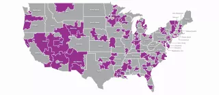 Map showing Hospital Referral Regions in the ETC Model