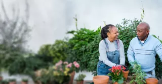couple gardening at home