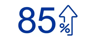 85 percent increase