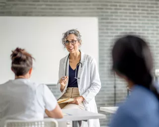 Smiling healthcare professional